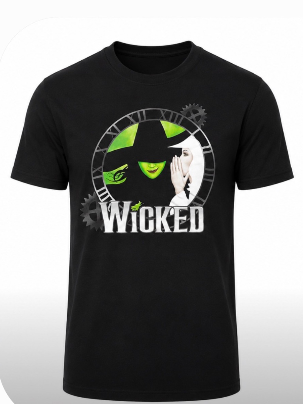WICKED Musical Defy Gravity Black Short Sleeve T-Shirt Green For The Good 2X